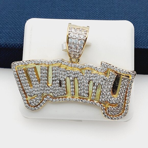 "14K Gold Plated Cubic Zircon Pendant, EVBRS396 - Picture 1 of 9